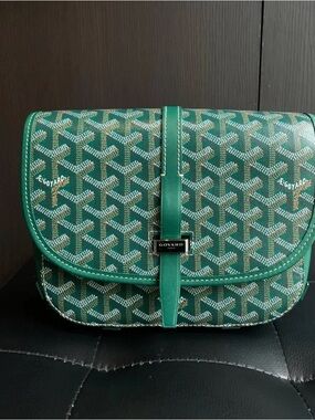 Goyard Emerald Green Chevron Saddle Crossbody